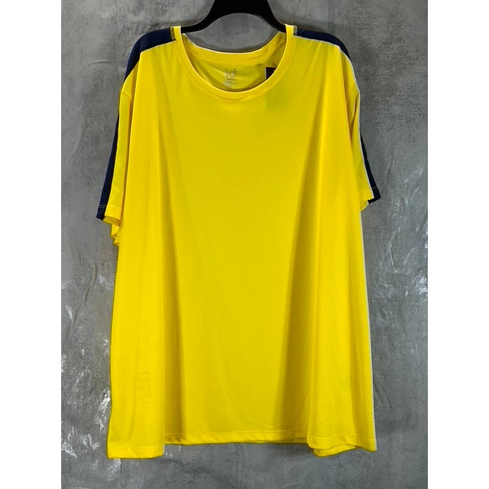 ID Ideology Men's Big & Tall Yellow/Navy Crewneck Rapidry T-Shirt SZ 3X-B